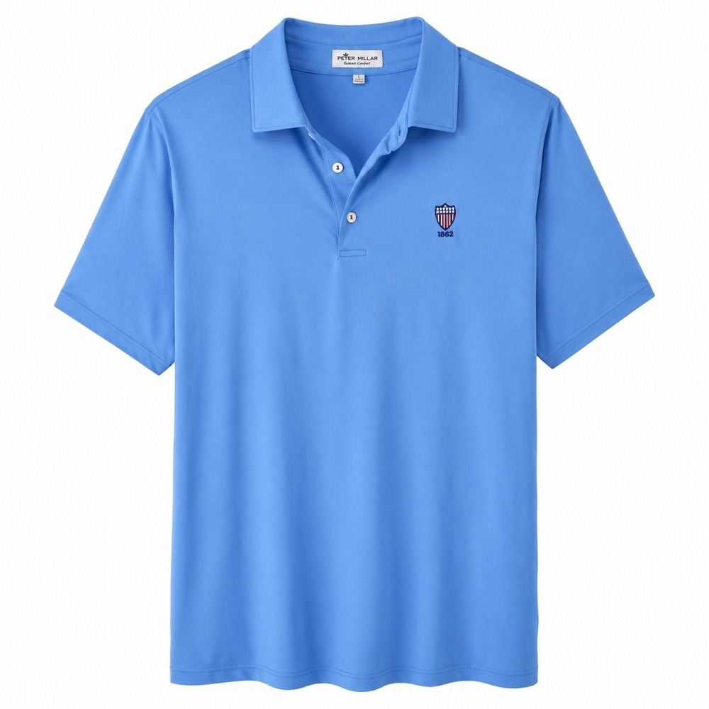 Peter Millar Union League Summer Comfort Polo Shirt Blue XL Golf Casual